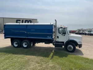 A customer receiving a commercial truck body quote.